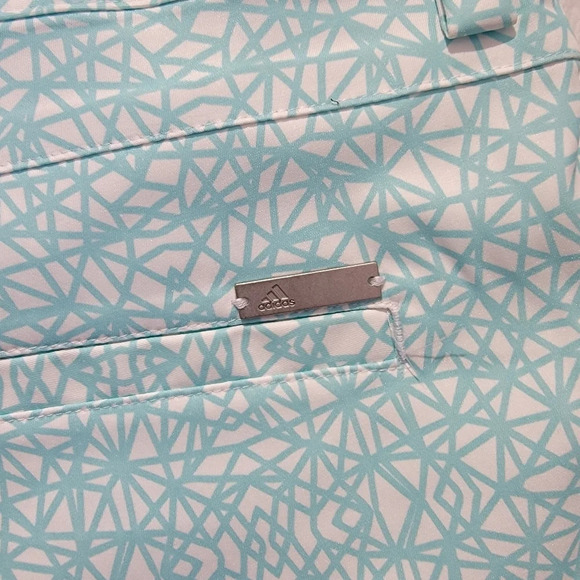 Adidas Golf Shorts Size 8 Mid Rise 7" Inseam Double Snap Waist Blue & White - Picture 4 of 8